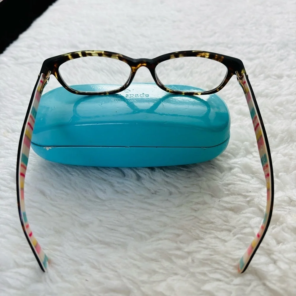Kate Spade New York Dark Brown Tortoise/Multicolor Eyeglasses Frame only w/ Case
